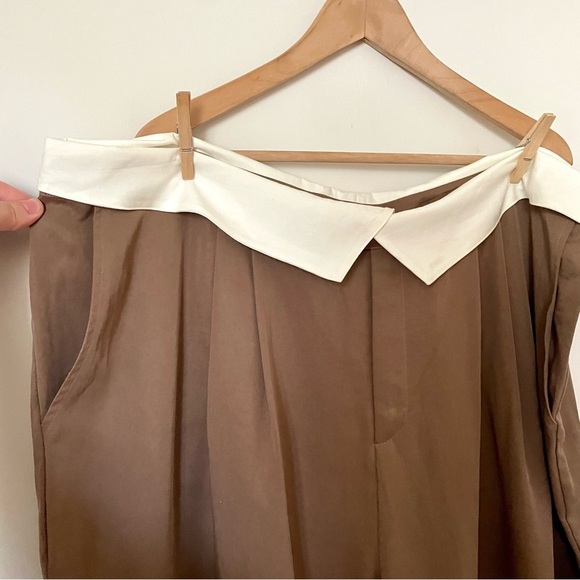 NEW Reformation Stevie Wide Leg Trouser Pant Mushroom Brown Size 22 NWT - Picture 8 of 15